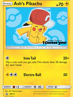 Ash's Pikachu (SM113) [Sun & Moon: Black Star Promos]
