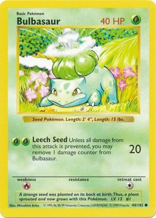 Bulbasaur (44/102) [Base Set (Shadowless)]