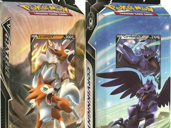 V Battle Deck - Preconstructed Theme Deck Display - 2 decks - Corviknight & Lycanroc