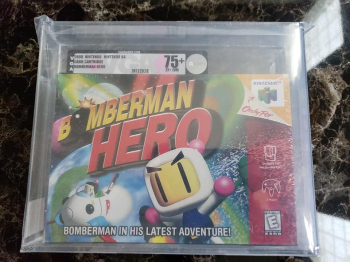 Bomberman Hero - Nintendo 64 - VGA 75+ - Silver - EX+/NM - Brand New Sealed