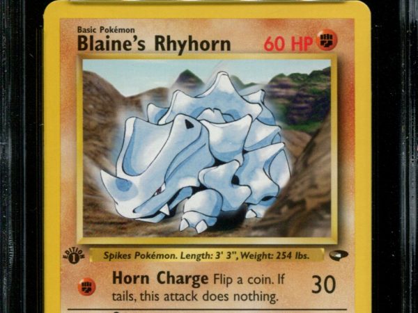 Blaine's Rhyhorn - 65/132 - CGC 9 - 1st Edition - Gym Challenge - Pokemon - 98337