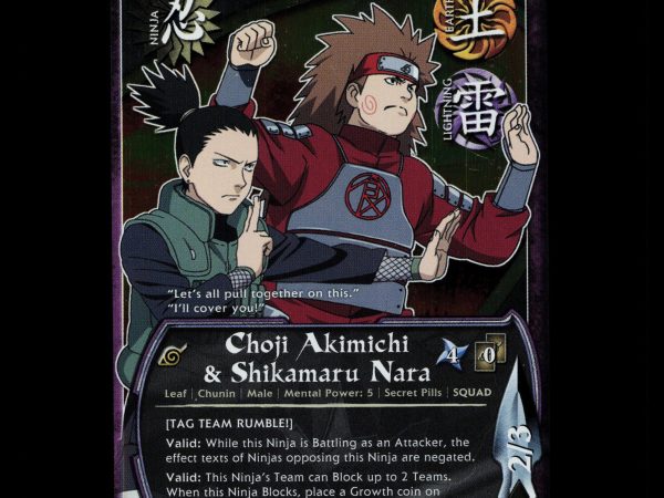 Choji Akimichi & Shikamaru Nara - 1046 - NM - 1st Edition Foil - S20 - Naruto CCG - D4-1
