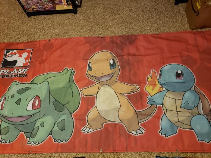 Charmander - Bulbasaur - Squirtle - Red Cloth Banner - 36x118.5
