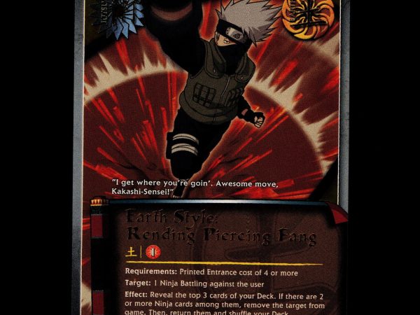 Earth Style: Rending Piercing Fang - 519 - NM - 1st Edition - Foil - Naruto CCG - D3-30