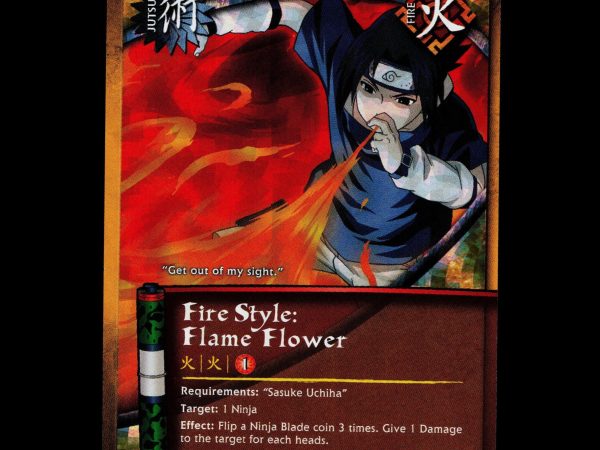 Fire Style: Flame Flower - 297 - NM - 1st Edition - Wavy Foil - Naruto CCG - D3-49