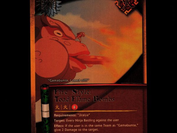Fire Style: Toad Flame Bombs - 195 - NM - Unlimited - Super Rare Foil - Naruto CCG - D3-124