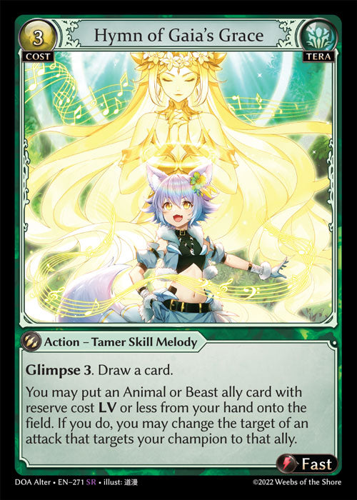 Hymn of Gaia's Grace - DOA Alter EN-271 - Super Rare - Near Mint - Foil - Grand Archive TCG