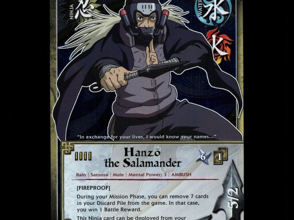 Hanzo the Salamander - 1082 - NM - 1st Edition Foil - S20 - Naruto CCG - D4-3