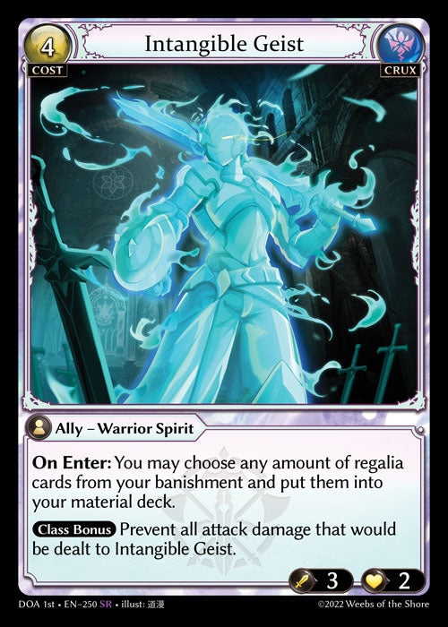 Intangible Geist - DOA 1st EN-250 - Super Rare - Near Mint - Non-Foil - DoA 1st Edition - Grand Archive TCG