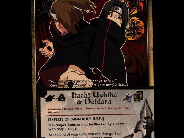 Itachi Uchiha & Deidara - 502 - NM - 1st Edition - Foil - Naruto CCG - D4-77