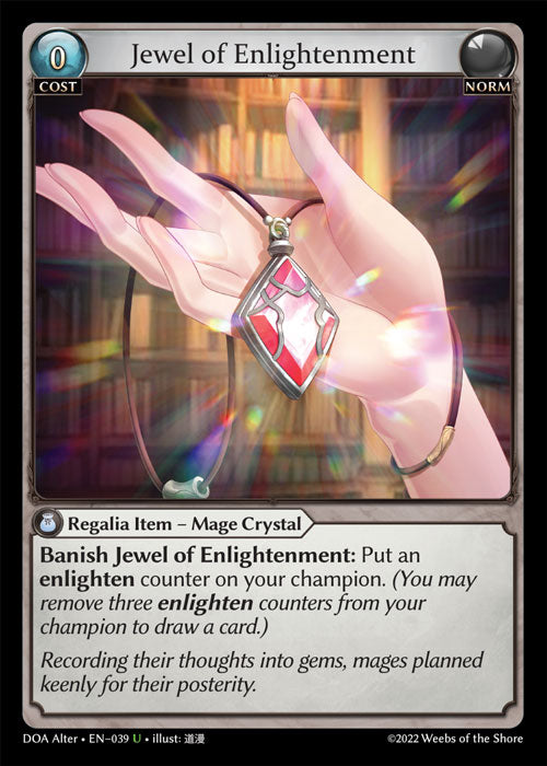 Jewel of Enlightenment - DOA Alter EN-039 - Uncommon - Near Mint - Foil - Grand Archive TCG