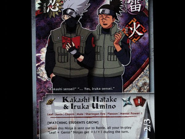 Kakashi Hatake & Iruka Umino - c012 - NM - 1st Edition - Diamond Foil - Naruto CCG - D4-277