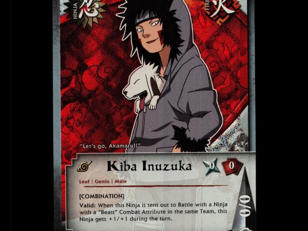 Kiba Inuzuka - 028 - NM - 1st Edition - Diamond Foil - Naruto CCG - D4-237
