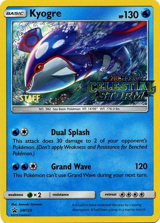 Kyogre (Staff Prerelease Promo) [SM Black Star Promos]