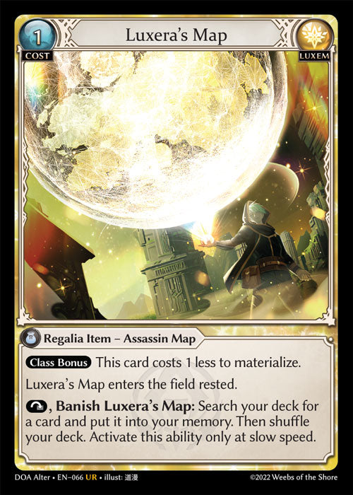 Luxera's Map - DOA Alter EN-066 - Ultra Rare - Near Mint - Foil - Grand Archive TCG