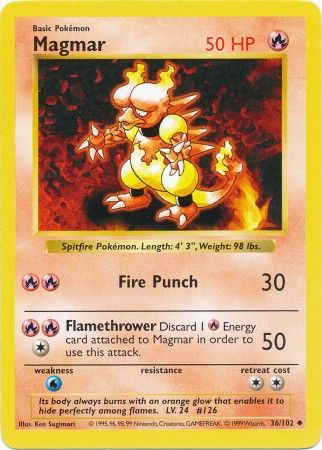 Magmar (36/102) [Base Set (Shadowless)]