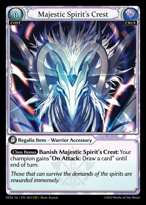 Majestic Spirit's Crest - DOA 1st EN-063 - Ultra Rare - Near Mint - Non-Foil - DoA 1st Edition - Grand Archive TCG