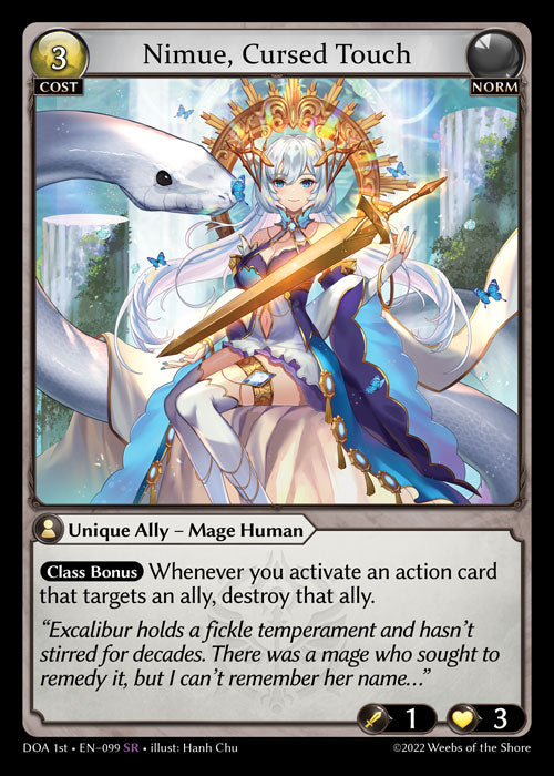 Nimue, Cursed Touch - DOA 1st EN-099 - Super Rare - Near Mint - Non-Foil - DoA 1st Edition - Grand Archive TCG