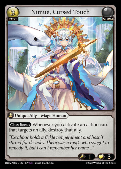 Nimue, Cursed Touch - DOA Alter EN-099 - Super Rare - Near Mint - Foil - Grand Archive TCG