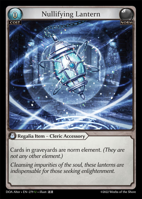 Nullifying Lantern - DOA Alter EN-279 - x1 - Uncommon - Near Mint - Foil - Grand Archive TCG