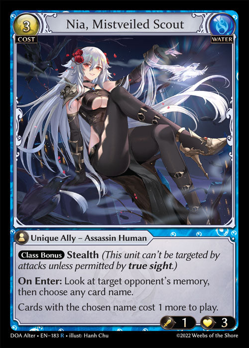 Nia, Mistveiled Scout - DOA Alter EN-183 - Rare - Near Mint - Foil - Grand Archive TCG