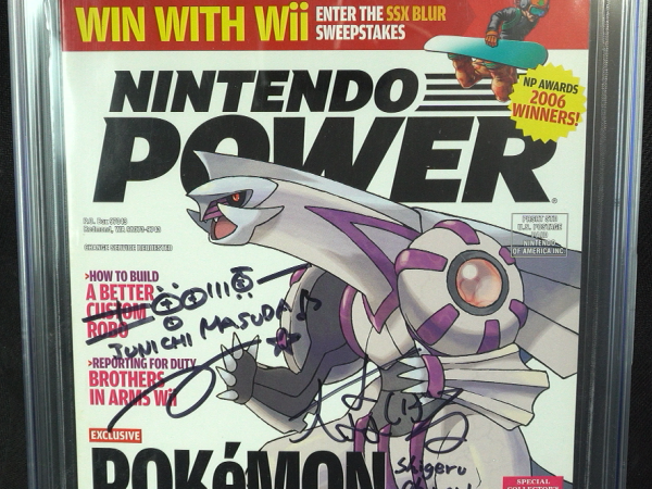 Nintendo Power Issue #215 - CGC 8.5 - Signed by Junichi Masuda & Shigeru Ohmori - Palkia - RARE