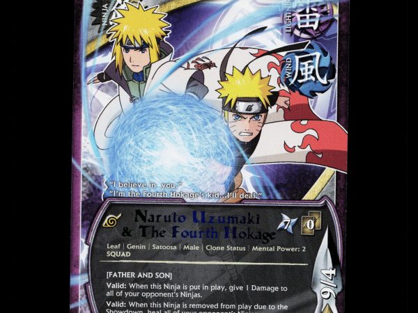 Naruto Uzumaki & The Fourth Hokage - 1123 - NM - 1st Edition Rare - S21 - Naruto CCG - D4-18