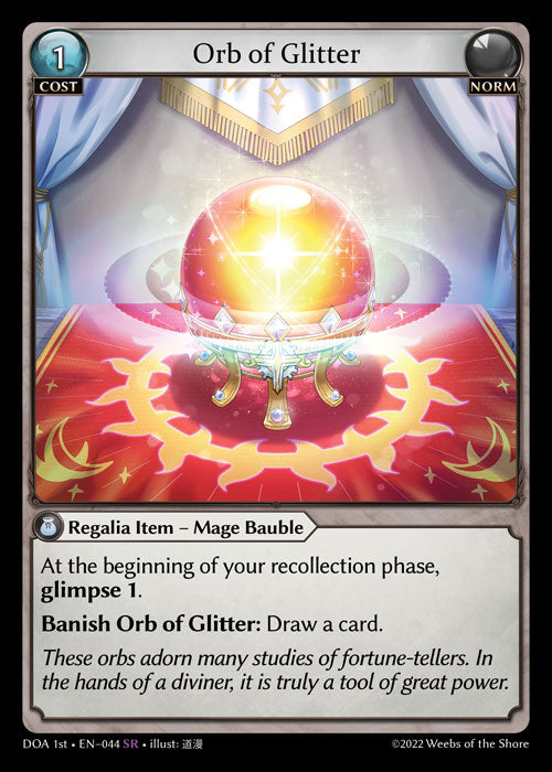 Orb of Glitter - DOA 1st EN-044 - Super Rare - Near Mint - Non-Foil - DoA 1st Edition - Grand Archive TCG