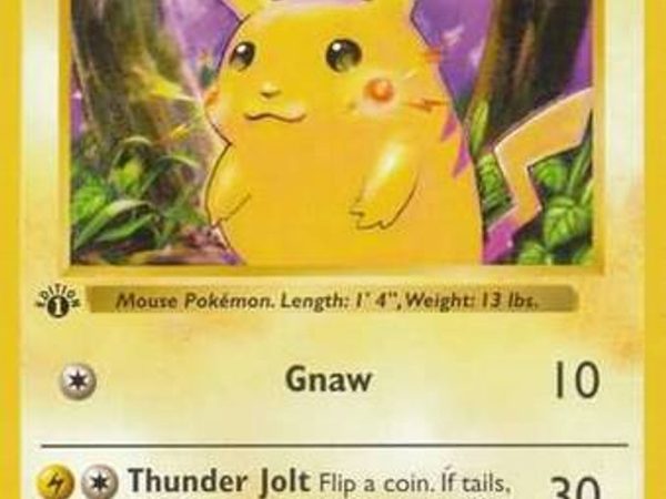 Pikachu (58/102) (Red Cheeks Misprint) [Base Set 1st Edition]