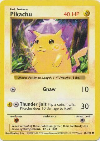 Pikachu (58/102) [Base Set (Shadowless)]