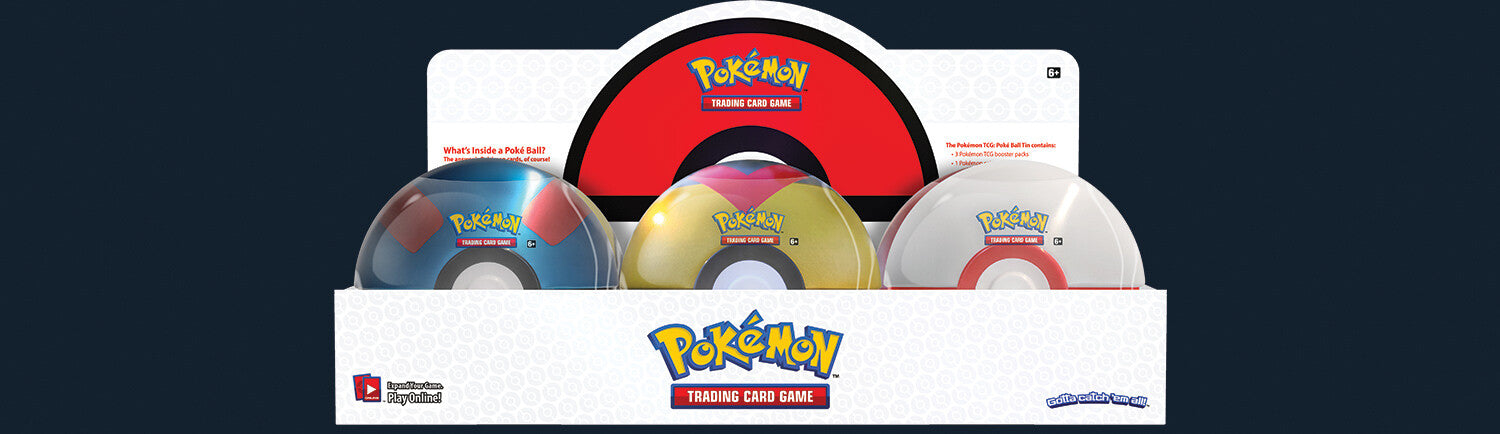 Pokeball Best of 2021 Tin Display - 6x Tins - Pokemon - New - Sealed