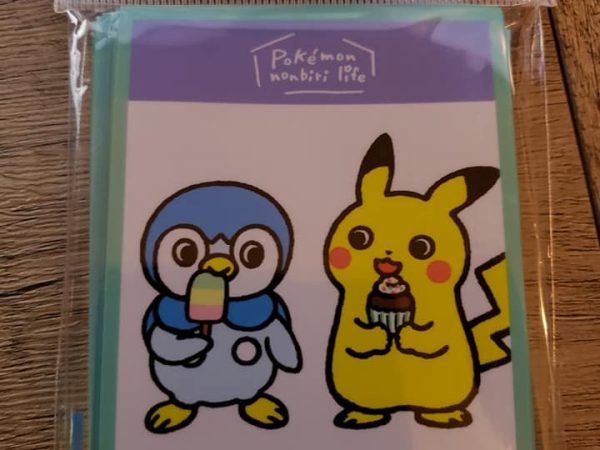 Piplup & Pikachu Share a Treat - Pokemon Nonbiri Life - Pokemon Center - Set of 64 Sleeves