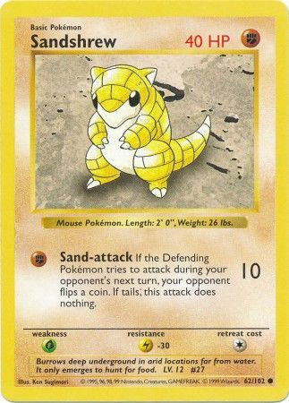 Sandshrew (62/102) [Base Set (Shadowless)]