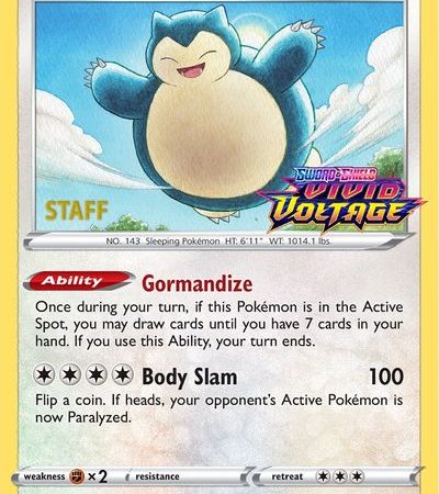 Snorlax (SWSH068) (Staff Prerelease Promo) [Sword & Shield: Black Star Promos]
