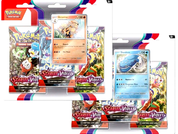 Scarlet and Violet 3 Pack Blister Case - 24x Quantity - Pokemon - Sealed