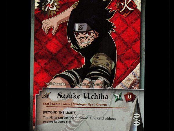 Sasuke Uchiha - 155 - NM - 1st Edition - Diamond Foil - Naruto CCG - D4-81