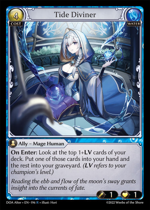 Tide Diviner - DOA Alter EN-196 - Rare - Near Mint - Foil - Grand Archive TCG