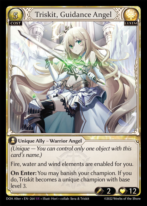 Triskit, Guidance Angel - DOA Alter EN-264 - Super Rare - Near Mint - Foil - Grand Archive TCG