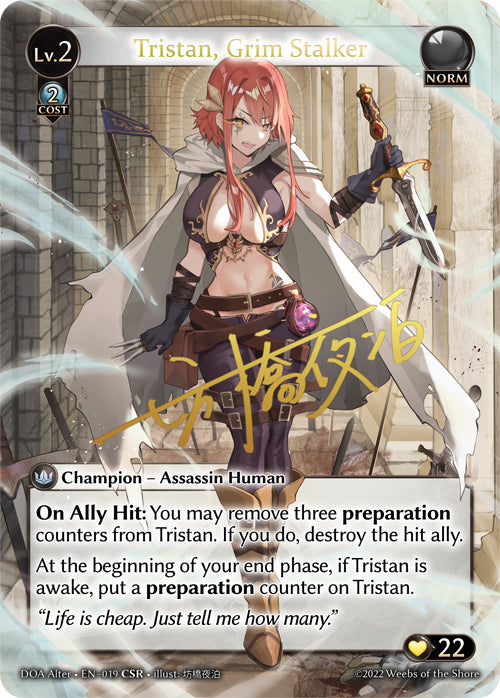 Tristan, Grim Stalker - DOA Alter EN-019 - CSR - Near Mint - Foil - Grand Archive TCG