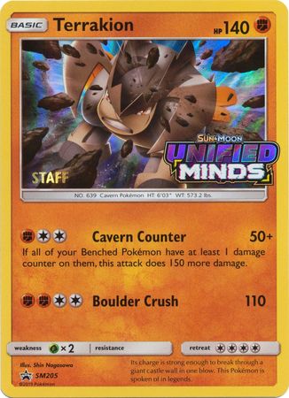 Terrakion (Staff Prerelease Promo) [SM Black Star Promos]