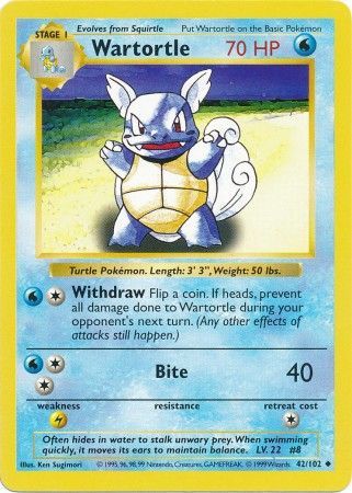Wartortle (42/102) [Base Set (Shadowless)]