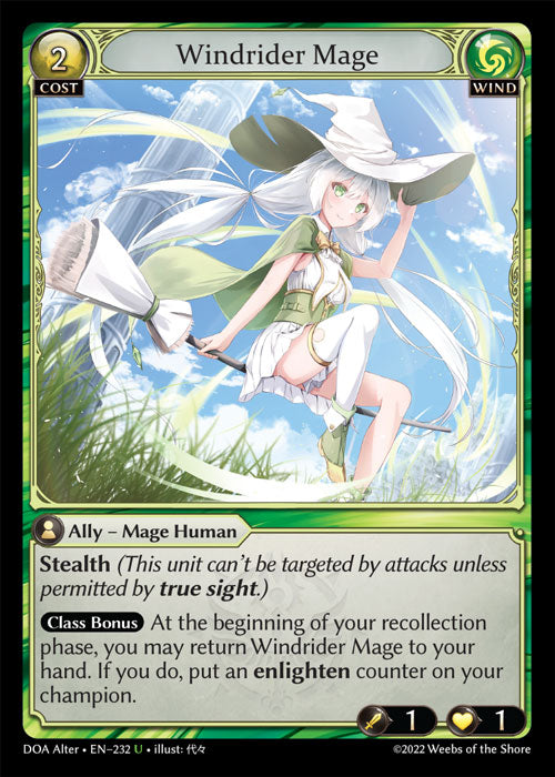 Windrider Mage - DOA Alter EN-232 - Uncommon - Near Mint - Foil - Grand Archive TCG