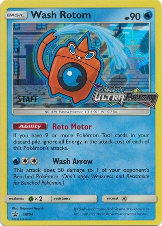 Wash Rotom (Staff Prerelease Promo) [SM Black Star Promos]