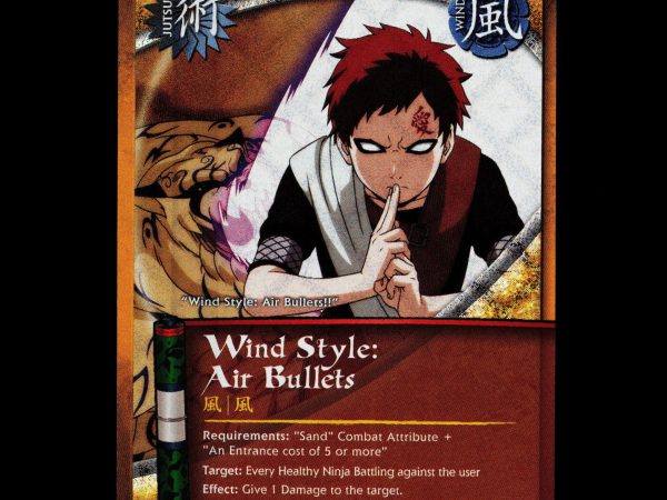 Wind Style: Air Bullets - us030 - NM - 1st Edition - Diamond Foil - Naruto CCG - D3-22